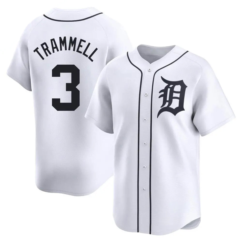 Choea D.Tigers #3 Alan Trammell Player White Home Limited Stitched Jerseys