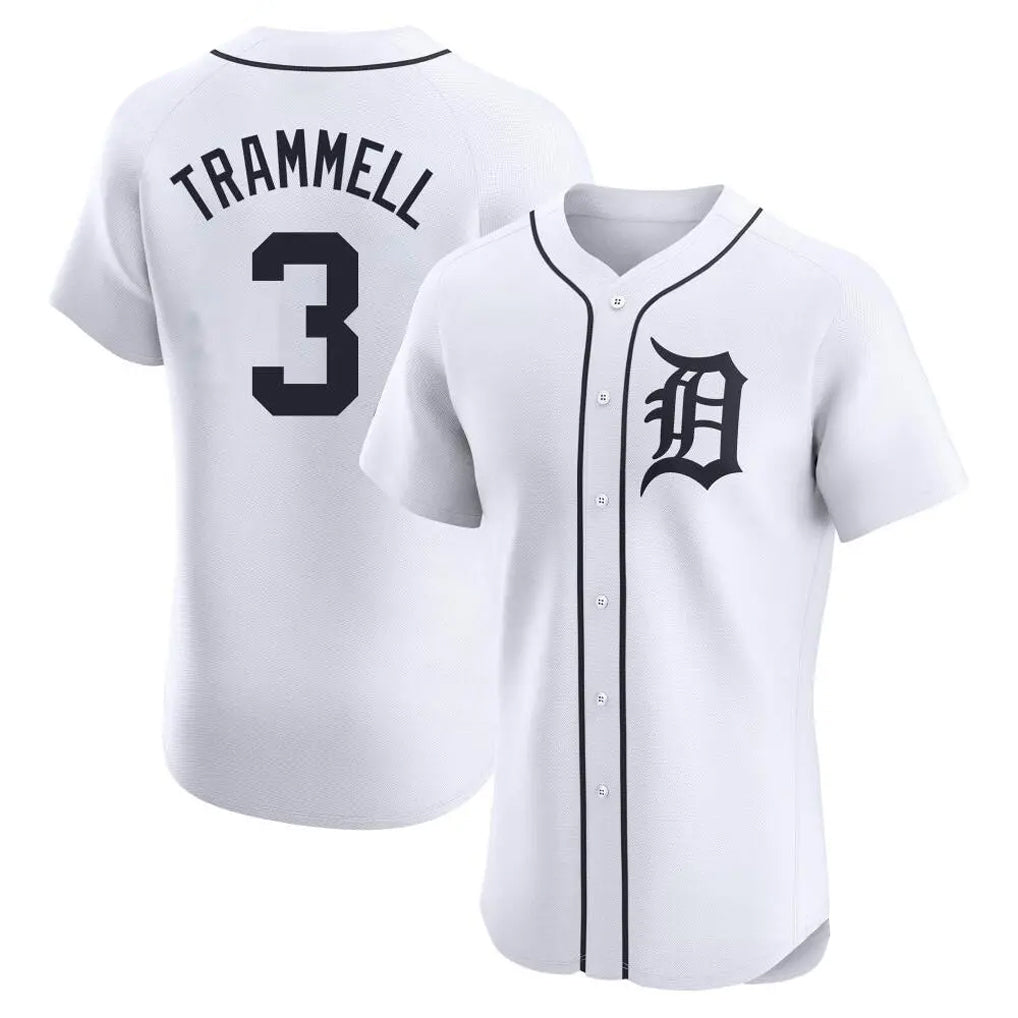 Choea D.Tigers #3 Alan Trammell Player White Limited Elite Home Stitched Jerseys