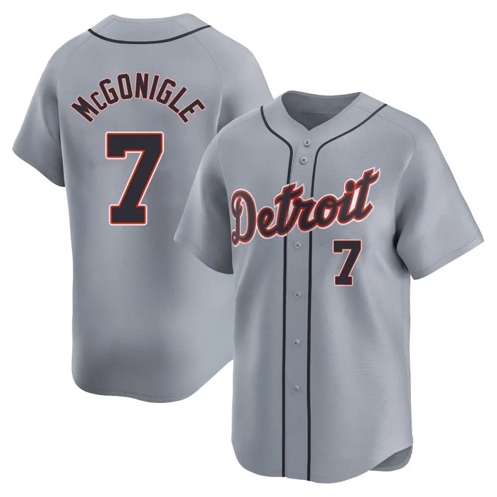 Choea D.Tigers #7 Kevin McGonigle Player Gray Home Limited Stitched Jerseys