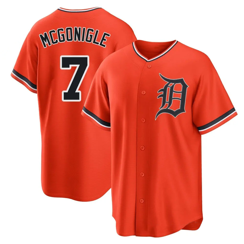 Choea D.Tigers #7 Kevin McGonigle Player Orange Home Game Stitched Jerseys