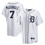 Choea D.Tigers #7 Kevin McGonigle Player White Home Game Stitched Jerseys