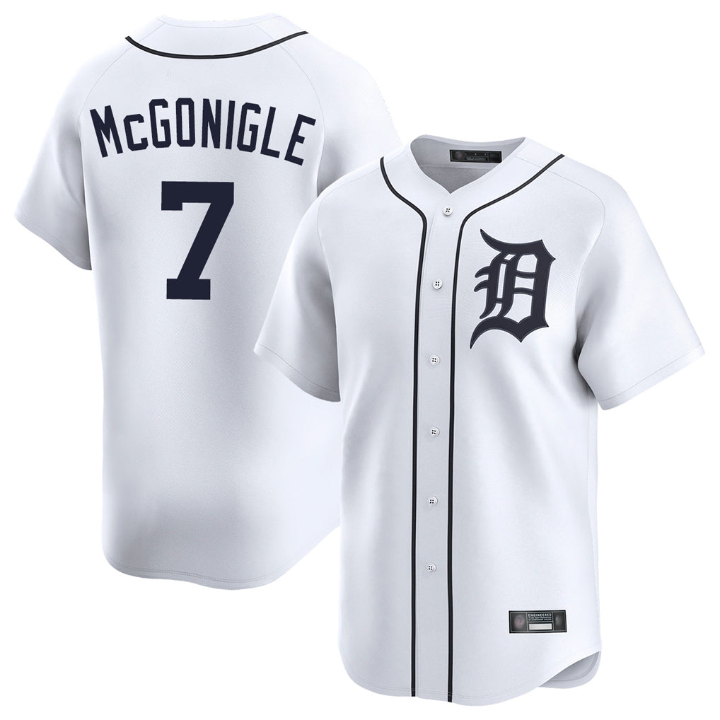 Choea D.Tigers #7 Kevin McGonigle Player White Home Limited Stitched Jerseys