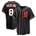 Choea D.Tigers #8 Matt Vierling Player Black Fashion Out Home Game Stitched Jerseys