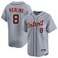 Choea D.Tigers #8 Matt Vierling Player Gray Home Limited Stitched Jerseys