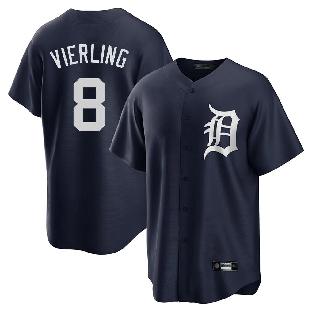 Choea D.Tigers #8 Matt Vierling Player Navy Game Home Stitched Jerseys