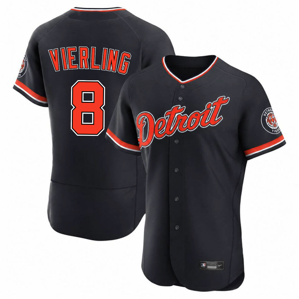 Choea D.Tigers #8 Matt Vierling Player Navy Limited Elite Home Game Stitched Jerseys