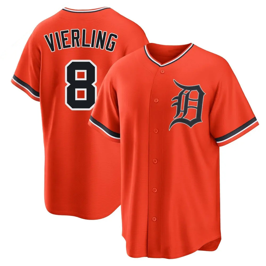 Choea D.Tigers #8 Matt Vierling Player Orange Home Game Stitched Jerseys