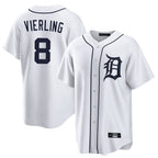Choea D.Tigers #8 Matt Vierling Player White Home Game Stitched Jerseys