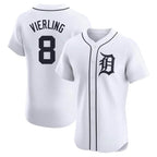 Choea D.Tigers #8 Matt Vierling Player White Limited Elite Home Stitched Jerseys