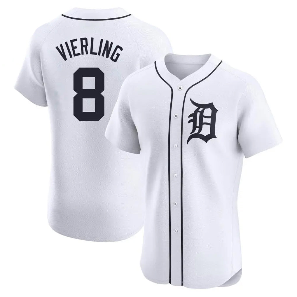 Choea D.Tigers #8 Matt Vierling Player White Limited Elite Home Stitched Jerseys