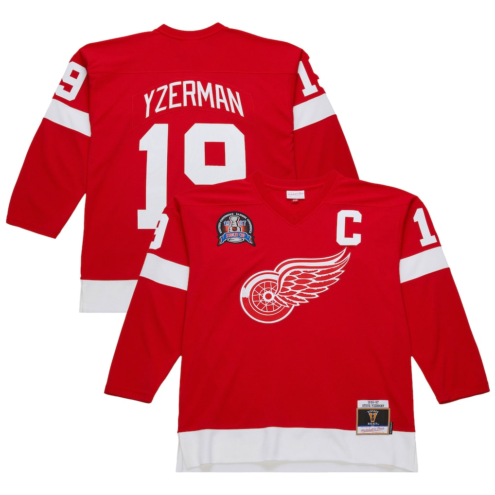 Choea D.Red wings #19 Steve Yzerman Scarlet 1996-97 Power Play Jerseys