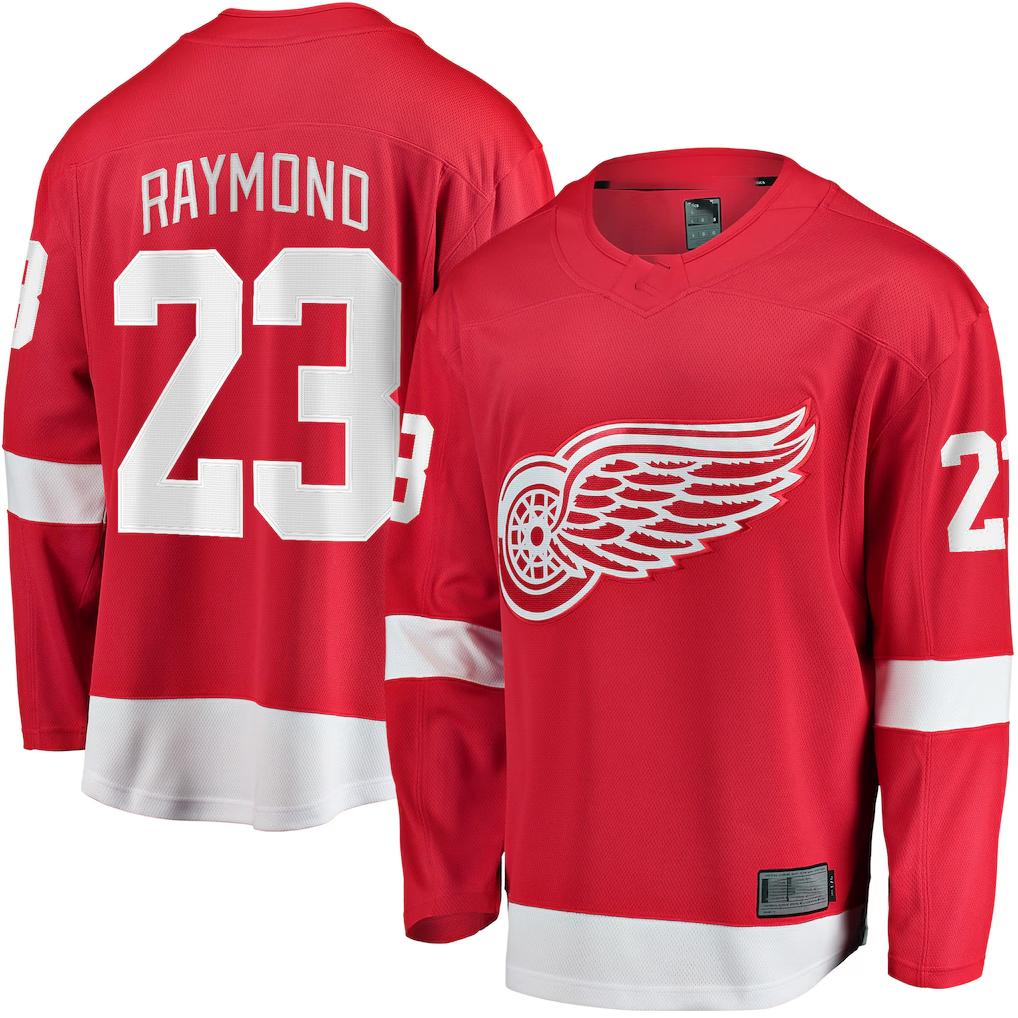 Choea D.Red wings #23 Lucas Raymond Red Home Breakaway Player Jerseys