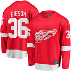 Choea D.Red wings #36 John Gibson Red Home Breakaway Jerseys