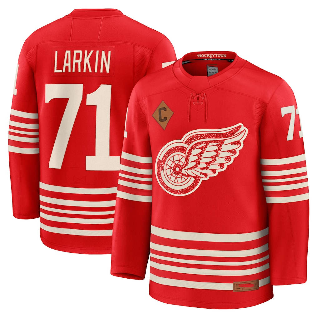 Choea D.Red wings #71 Dylan Larkin Red Centennial Premium Player Jerseys