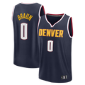 Choea D.Nuggets #0 Christian Braun Navy Fast Break Replica Jerseys - Icon Edition
