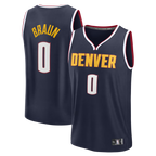 Choea D.Nuggets #0 Christian Braun Navy Fast Break Replica Jerseys - Icon Edition
