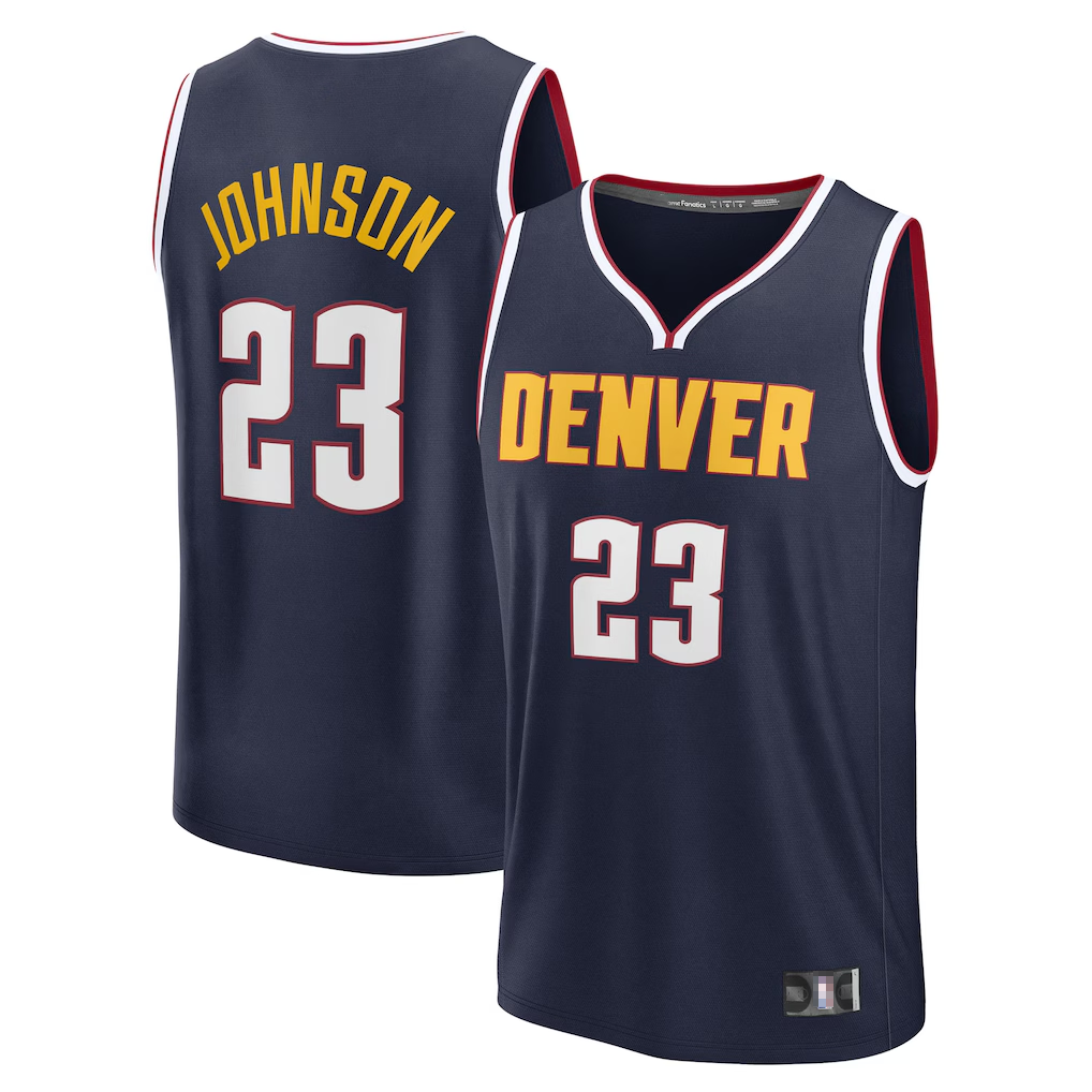 Choea D.Nuggets #23 Cameron Johnson Navy Fast Break Replica Jerseys - Icon Edition