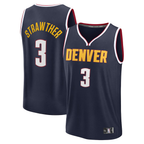 Choea D.Nuggets #3 Julian Strawther Navy Fast Break Replica Player Jerseys - Icon Edition