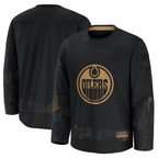 Choea E.Oilers Black 2024 Military Appreciation Practice Jerseys