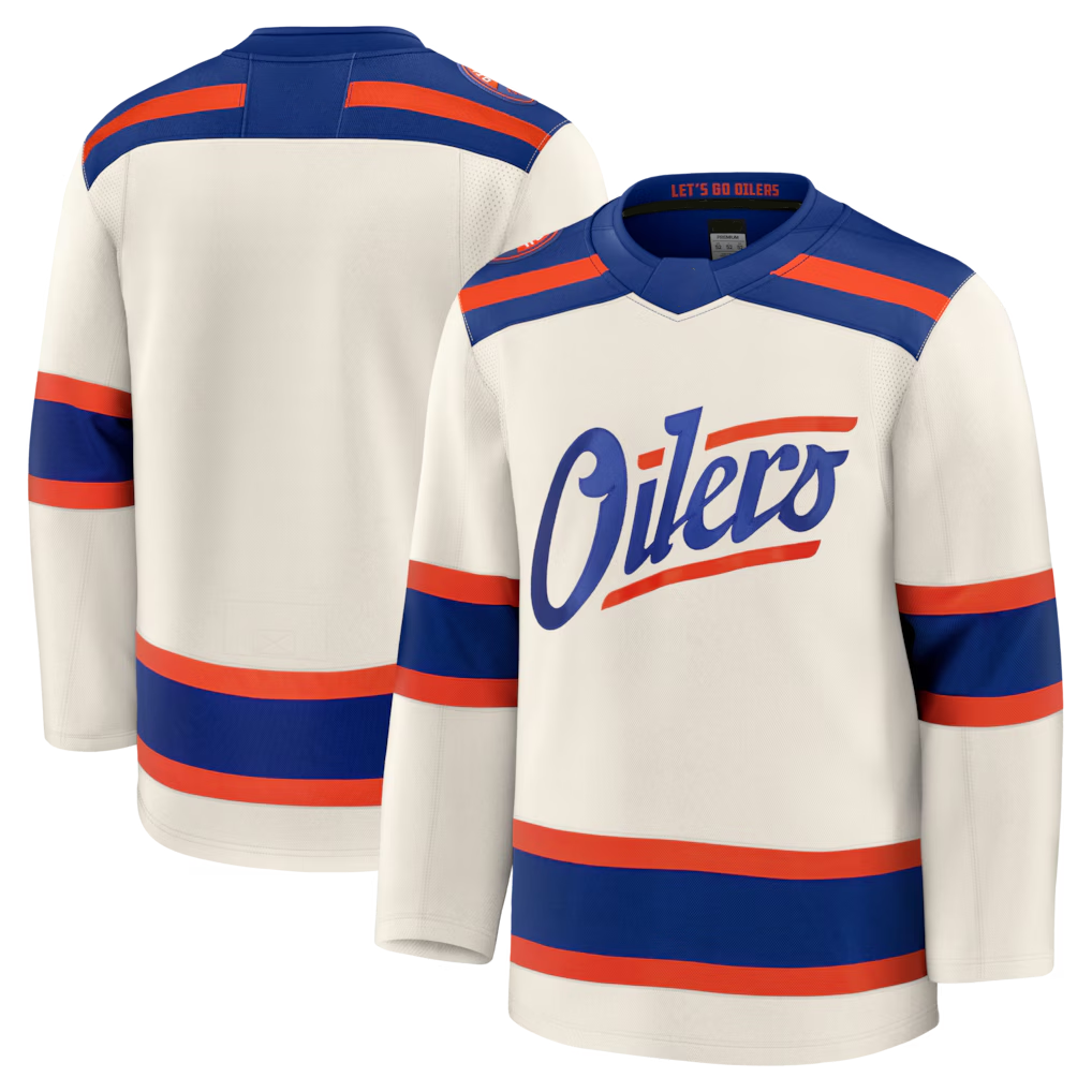 Choea E.Oilers Light Beige Alternate Premium Jerseys
