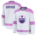 Choea E.Oilers White Hockey Fights Cancer Survivor Practice Jerseys