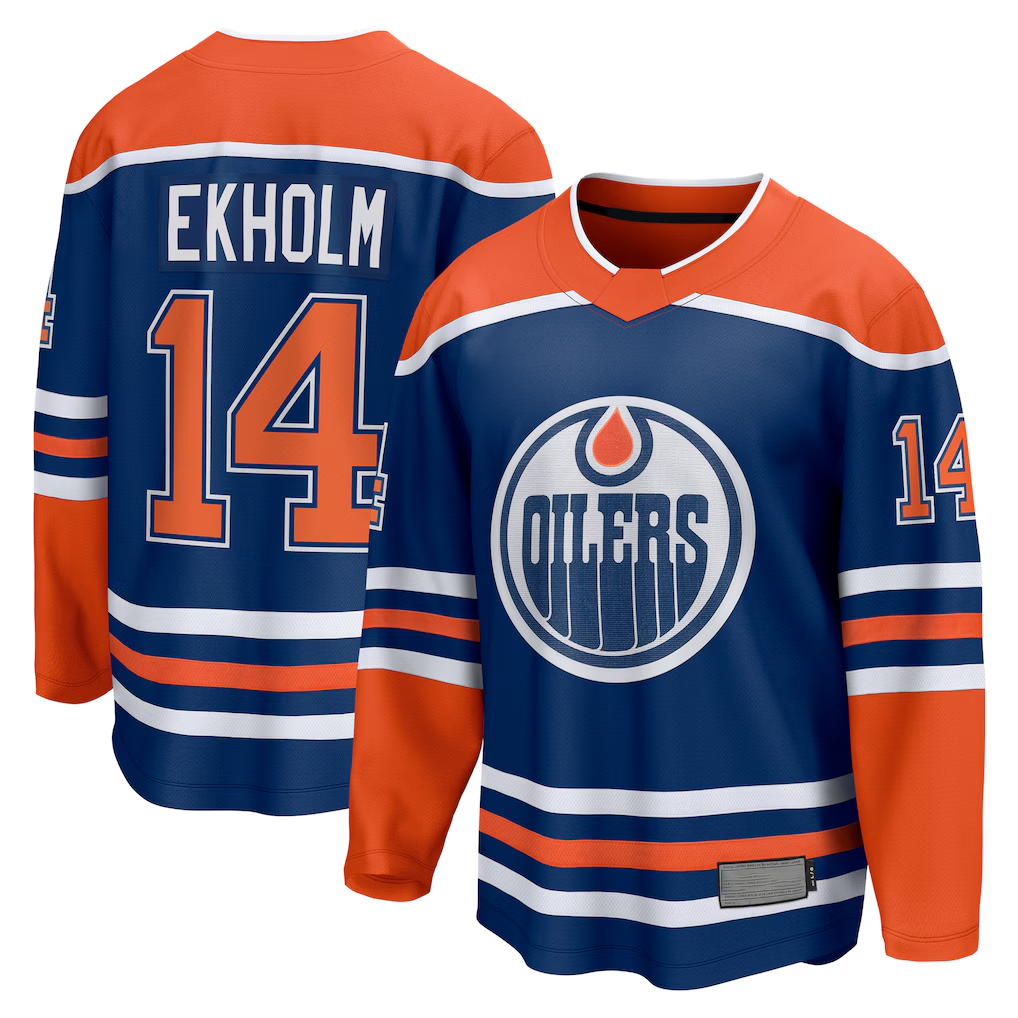 Choea E.Oilers #14 Mattias Ekholm Royal Home Breakaway Jerseys