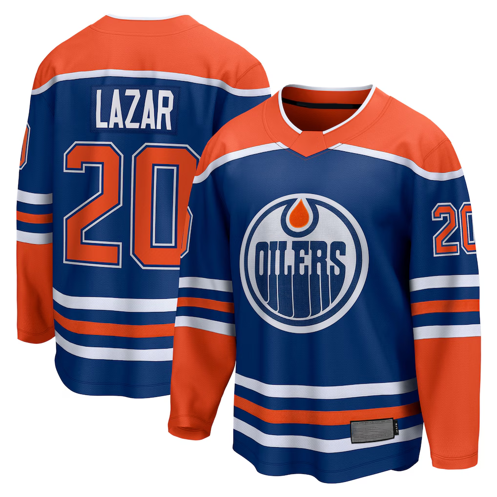 Choea E.Oilers #20 Curtis Lazar Royal Home Breakaway Jerseys