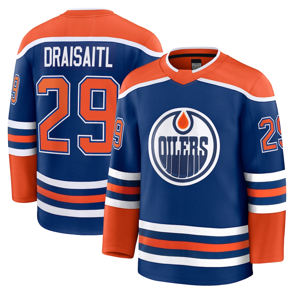 Choea E.Oilers #29 Leon Draisaitl Royal Home Premium Jerseys