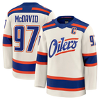 Choea E.Oilers #97 Connor McDavid Light Beige Alternate Premium Jerseys