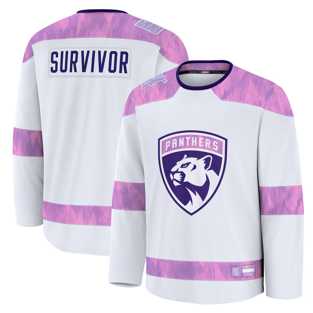 Choea F.Panthers White Hockey Fights Cancer Survivor Practice Jerseys