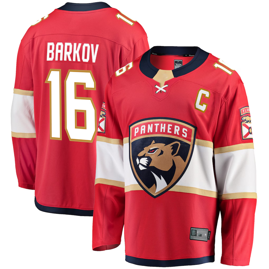 Choea F.Panthers #16 Aleksander Barkov Red Captain Patch Home Breakaway Jerseys