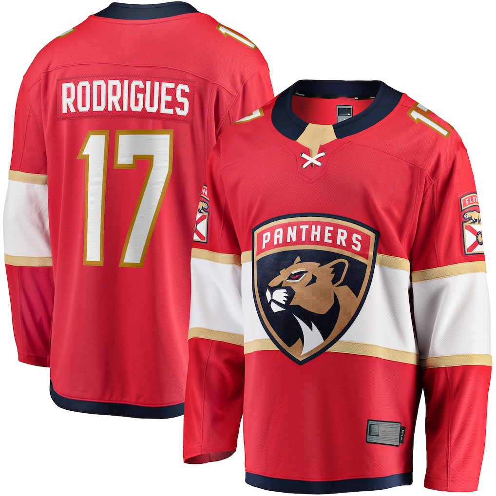 Choea F.Panthers #17 Evan Rodrigues Red Home Breakaway Jerseys