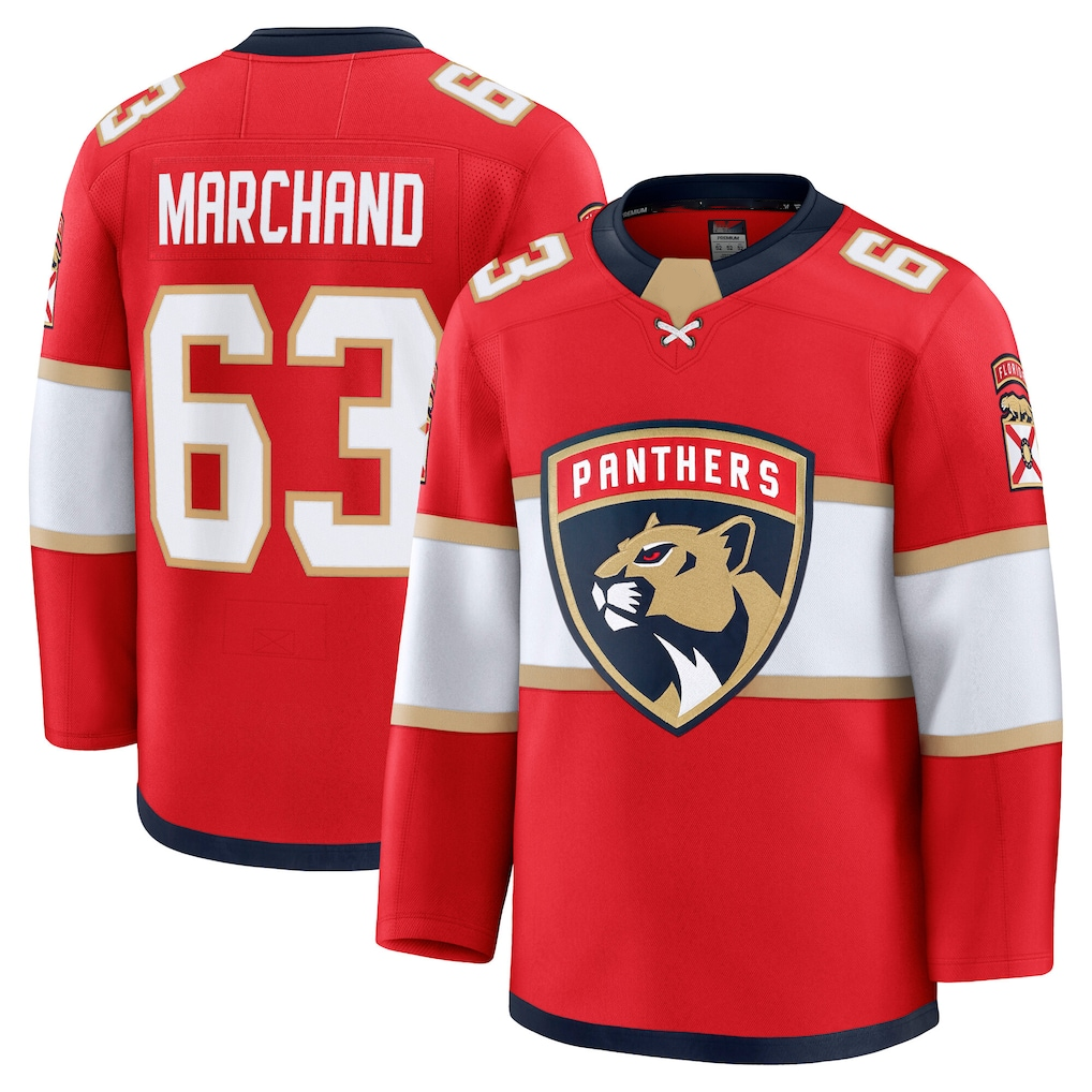 Choea F.Panthers #63 Brad Marchand Red Home Premium Jerseys
