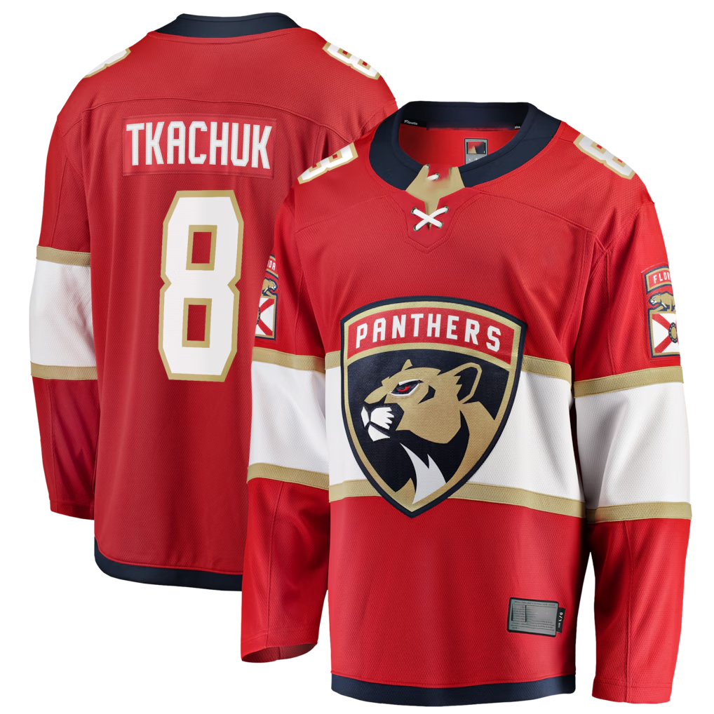 Choea F.Panthers #8 Brady Tkachuk Red Home Breakaway Jerseys