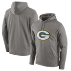 Choea GB.Packers Gray Circuit Logo Pullover Hoodies Limited Game Blank Player Stitched Jerseys