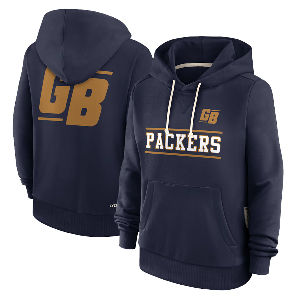 Choea GB.Packers Navy The 1923 Classic Pullover Hoodies Limited Game Blank Player Stitched Jerseys