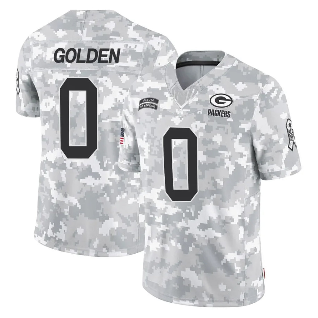 Choea GB.Packers #0 Matthew Golden Player Arctic Camo Salute To Service Limited Stitched Jerseys