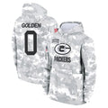 Choea GB.Packers #0 Matthew Golden Player Arctic Camo Salute to Service Hoodies Limited Game Stitched Jerseys