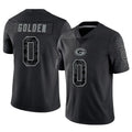 Choea GB.Packers #0 Matthew Golden Player Black Reflective Limited Home Game Stitched Jerseys