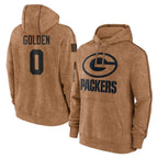 Choea GB.Packers #0 Matthew Golden Player Brown Salute to Service Hoodies Limited Game Stitched Jerseys