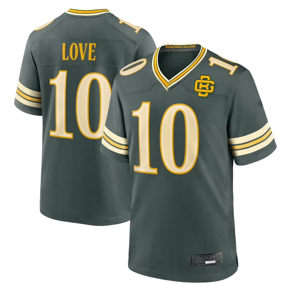 Choea GB.Packers #10 Jordan Love Green 2026 Rivalries Collection Game Stitched Jerseys