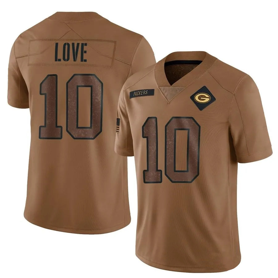 Choea GB.Packers #10 Jordan Love Player Brown Salute To Service Limited Stitched Jerseys