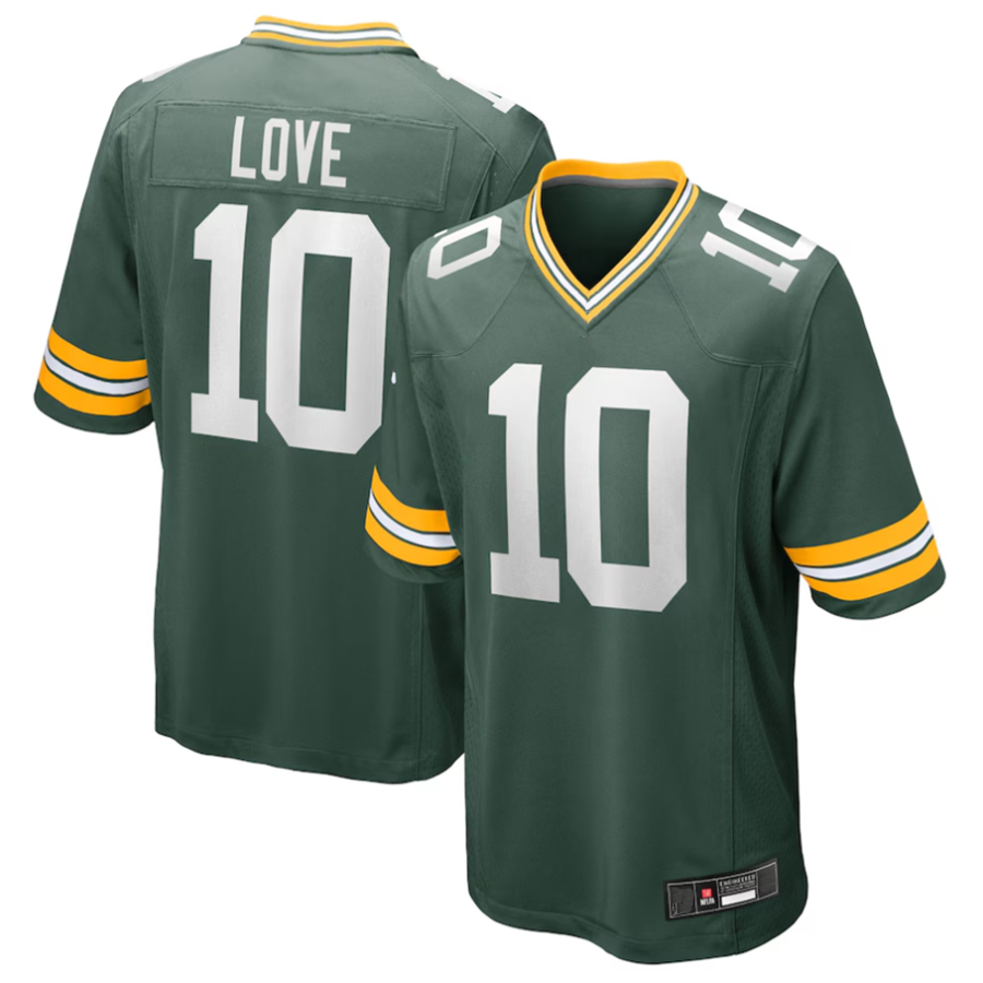 Choea GB.Packers #10 Jordan Love Player Green Game Stitched Jerseys