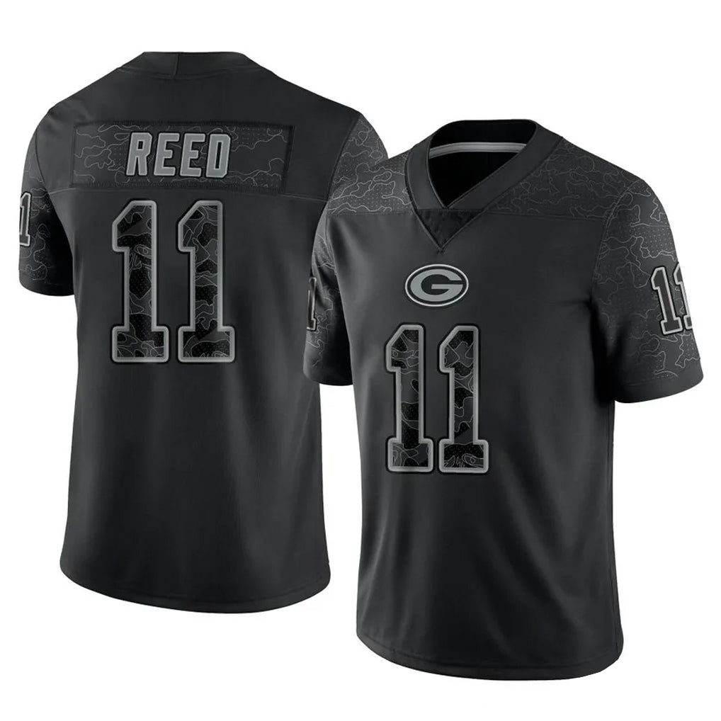 Choea GB.Packers #11 Jayden Reed Player Black Reflective Limited Home Game Stitched Jerseys