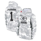 Choea GB.Packers #1 Micah Parsons Player Arctic Camo Salute to Service Hoodies Limited Game Stitched Jerseys
