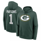Choea GB.Packers #1 Micah Parsons Player Black Pullover Hoodies Limited Stitched Jerseys