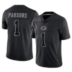 Choea GB.Packers #1 Micah Parsons Player Black Reflective Limited Home Game Stitched Jerseys