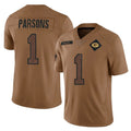 Choea GB.Packers #1 Micah Parsons Player Brown Salute To Service Limited Stitched Jerseys