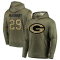 Choea GB.Packers #29 Xavier McKinney Player Olive Salute to Service Pullover Hoodie Game Stitched Jerseys