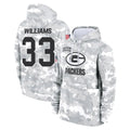 Choea GB.Packers #33 Evan Williams Player Arctic Camo Salute to Service Hoodies Limited Game Stitched Jerseys